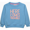 Here Comes Trouble Sweatshirtbluepink - Sweatshirts - 1 - thumbnail