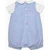 Jasper Lion Romper, Pale Blue Gingham - Rompers - 2
