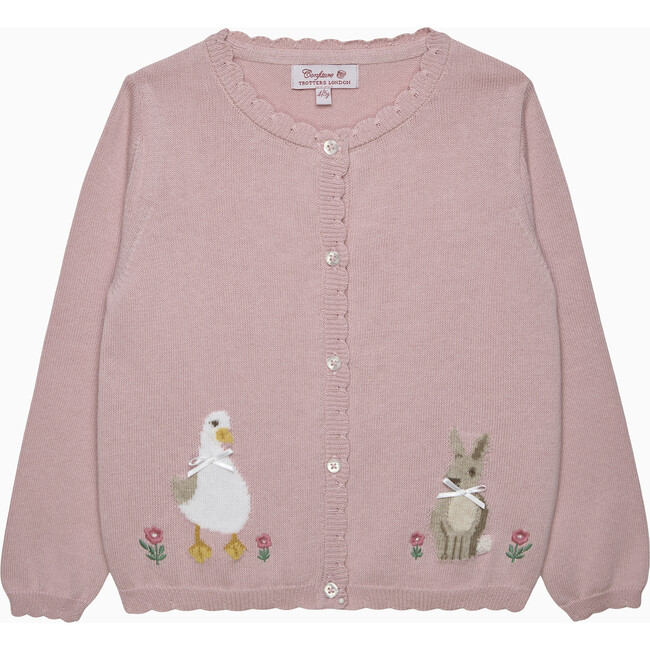 Duck And Bunny Cardigan, Pink