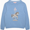 Carousel Horse Jumper, Blue - Sweaters - 1 - thumbnail