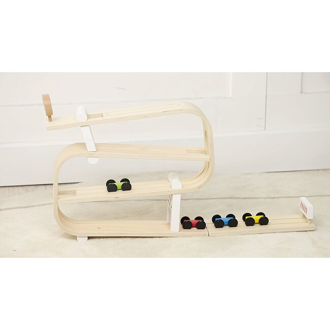 Avenlur Wooden Car Ramp Racer | Montessori Rolling Track Toy for Toddlers - Transportation - 3