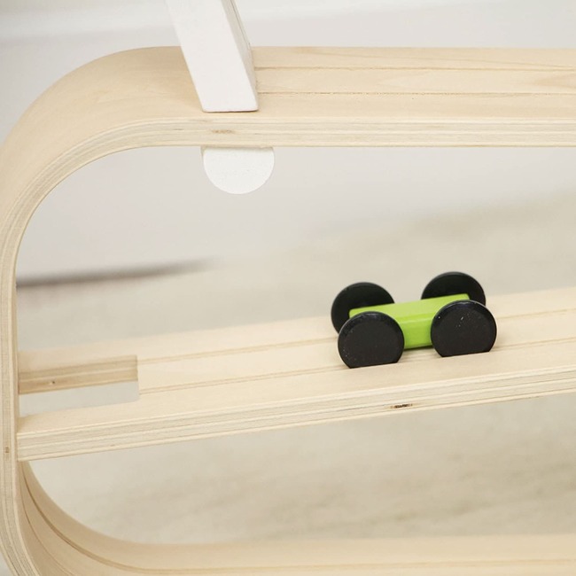 Avenlur Wooden Car Ramp Racer | Montessori Rolling Track Toy for Toddlers - Transportation - 4