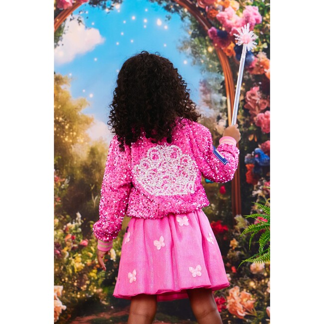 Glinda Sequin Ombre Bomber Hot Pink