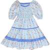 Mini Roselyn Dress in Blue Linear Floral Print - Dresses - 1 - thumbnail