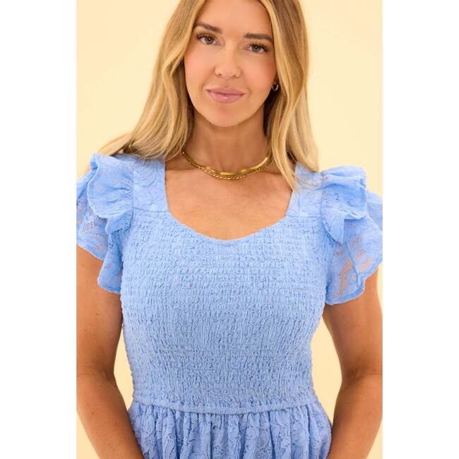 Hattie Dress in Cornflower Blue Lace