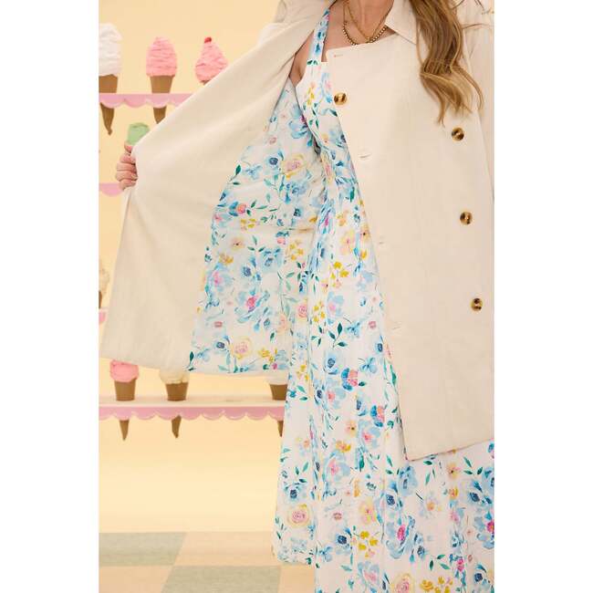 Linden Trench Coat in Blue Bouquet - Coats - 3