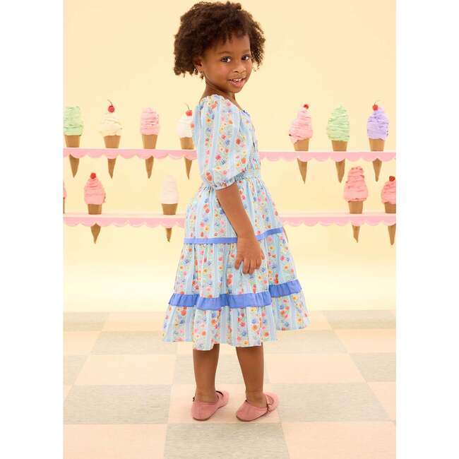Mini Roselyn Dress in Blue Linear Floral Print - Dresses - 4