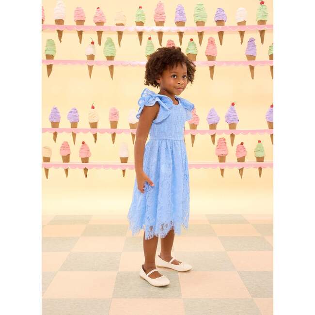 Mini Hattie Dress in Cornflower Blue Lace - Dresses - 4