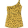 Weasel Cheetah Patterned Dress, Yellow - Dresses - 1 - thumbnail