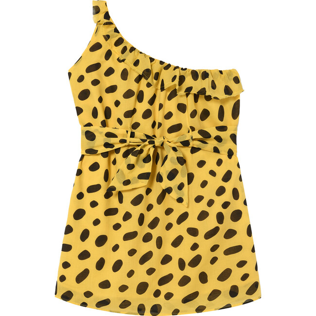 Weasel Cheetah Patterned Dress, Yellow - Dresses - 3