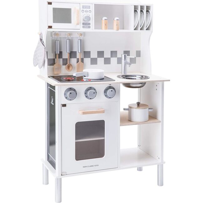 New Classic Toys Kitchenette Modern Electric Cooking, White - Woodens - 1