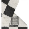 Kitchen Tiles Checkerboard Pattern Washable Rug, Dark Grey And Natural - Rugs - 3