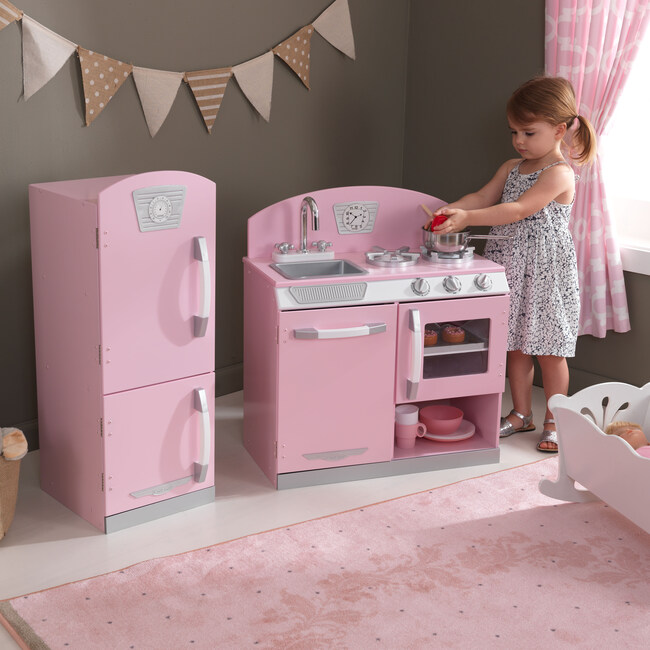 Retro Kitchen & Refrigerator, Pink