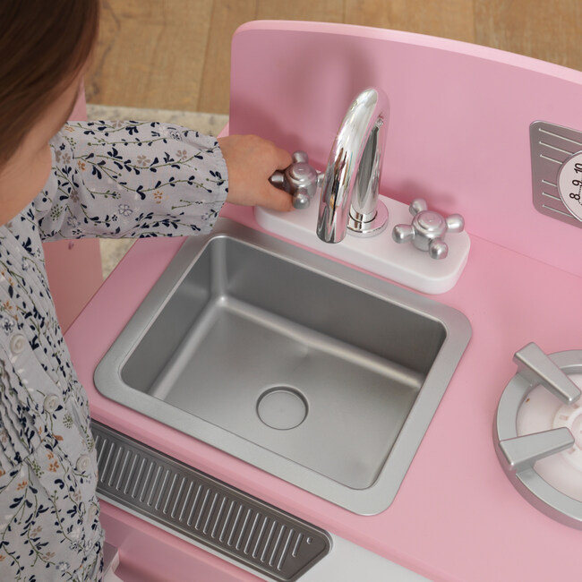 Retro Kitchen & Refrigerator, Pink - Play Kitchens - 4