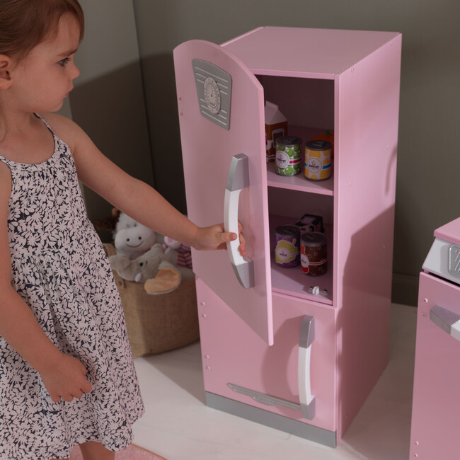 Retro Kitchen & Refrigerator, Pink - Play Kitchens - 7
