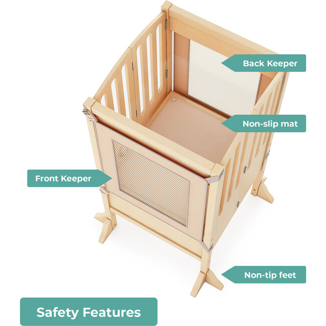 Contemporary Kitchen Helper Stool, Natural - Kitchen Helper - 3