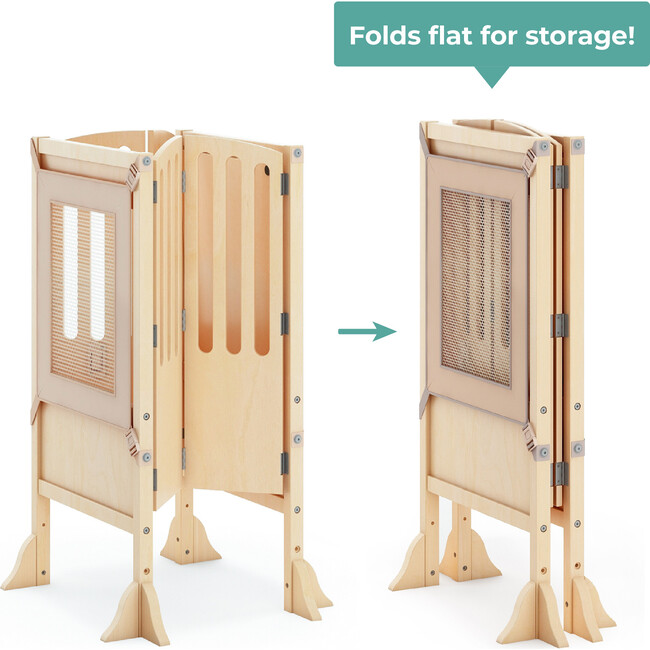 Contemporary Kitchen Helper Stool, Natural - Kitchen Helper - 4