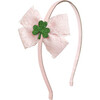 Shamrock Lace St. Patrick's Day Bow Headband, Pink - Headbands - 1 - thumbnail