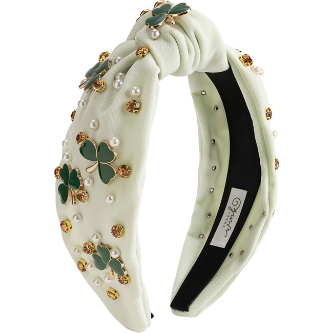 Shamrock Pearl St. Patrick's Day Gemstone Headband, Mint Green