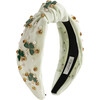 Shamrock Pearl St. Patrick's Day Gemstone Headband, Mint Green - Headbands - 1 - thumbnail