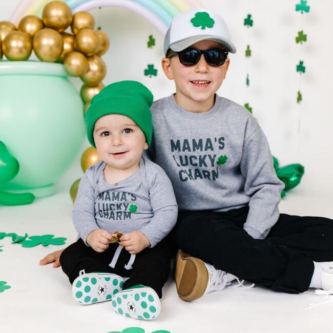 Mama's Lucky Charm St. Patrick's Day Sweatshirt, Grey