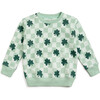 Shamrock Checkered St. Patrick's Day Sweatshirt, Sage - Sweatshirts - 1 - thumbnail