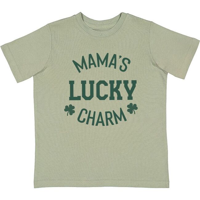 Mama's Lucky Charm St. Patrick's Day Short Sleeve T-Shirt, Sage