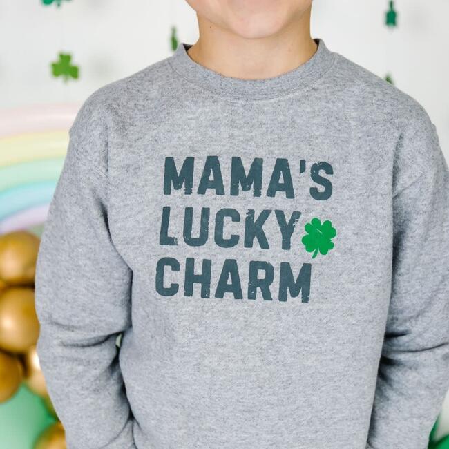 Mama's Lucky Charm St. Patrick's Day Sweatshirt, Grey - Sweatshirts - 3
