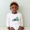 Shamrock Truck Patch St. Patrick's Day Long Sleeve Romper, White - Rompers - 2