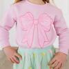 Pink Bow Sequin Patch Sweatshirt, Pink - Sweatshirts - 3 - thumbnail