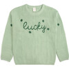Lucky Shamrock St. Patrick's Day Knit Women's Sweater, Mint Green - Sweaters - 1 - thumbnail
