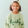 Lucky Shamrock St. Patrick's Day Knit Sweater, Mint Green - Sweaters - 2