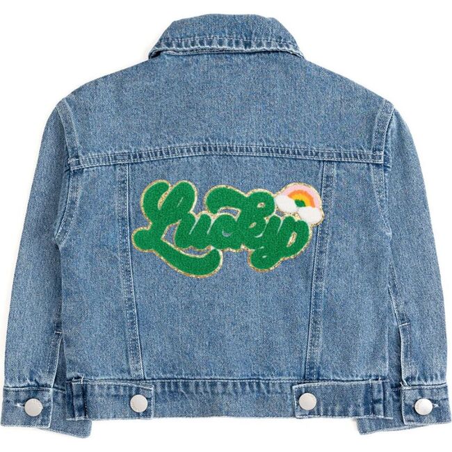 Lucky Rainbow Patch St. Patrick's Day Denim Jacket, Denim