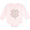 Ditsy Shamrock Patch St. Patrick's Day Long Sleeve Romper, Ballet - Rompers - 1 - thumbnail