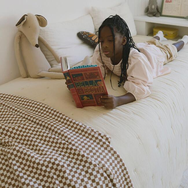 Knitted Blanket Tiles Toffee