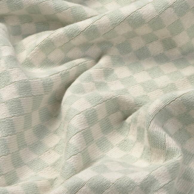 Knitted Blanket Tiles Blue Sage - Throws - 4