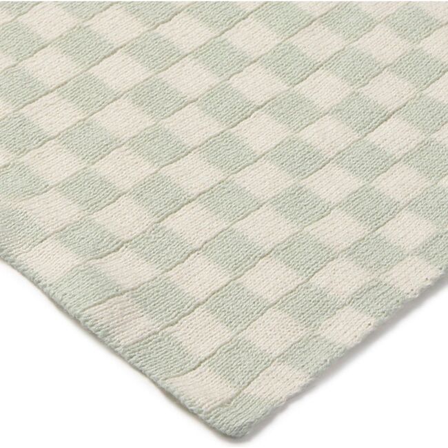 Knitted Blanket Tiles Blue Sage - Throws - 5
