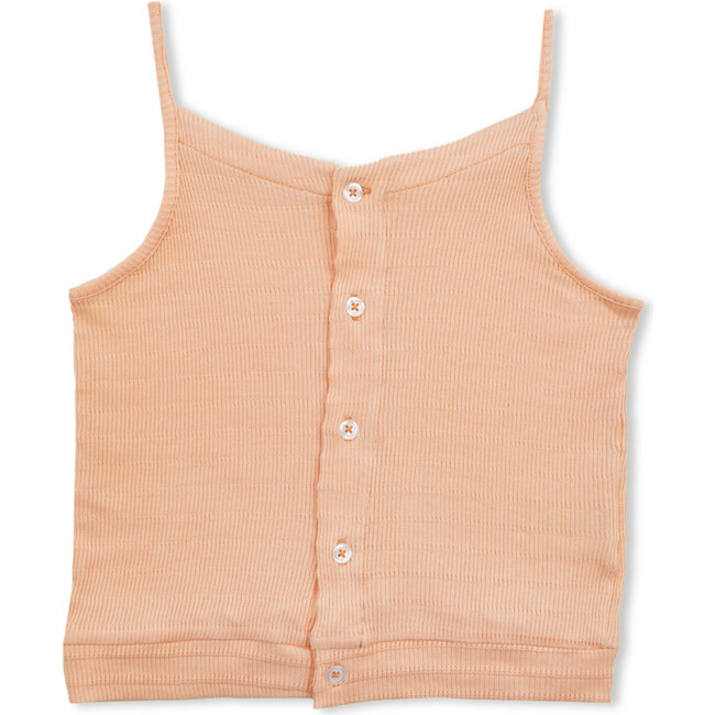 Cropped Button Tank , Playground Peach