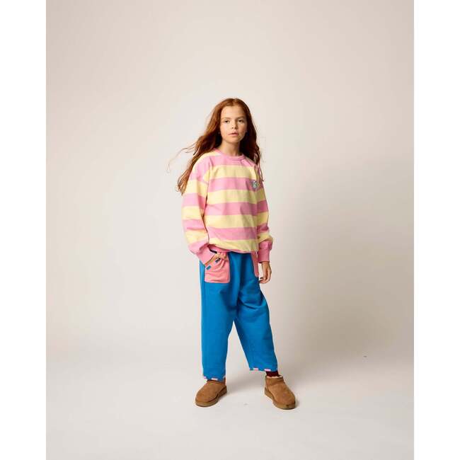 Organic Sunday Striped Sweatshirt, Pink & Peach