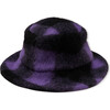 Wool Plaid Bucket Hat, Purple - Hats - 1 - thumbnail