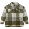 Virgin Wool Plaid Overshirt, Green - Shirts - 1 - thumbnail