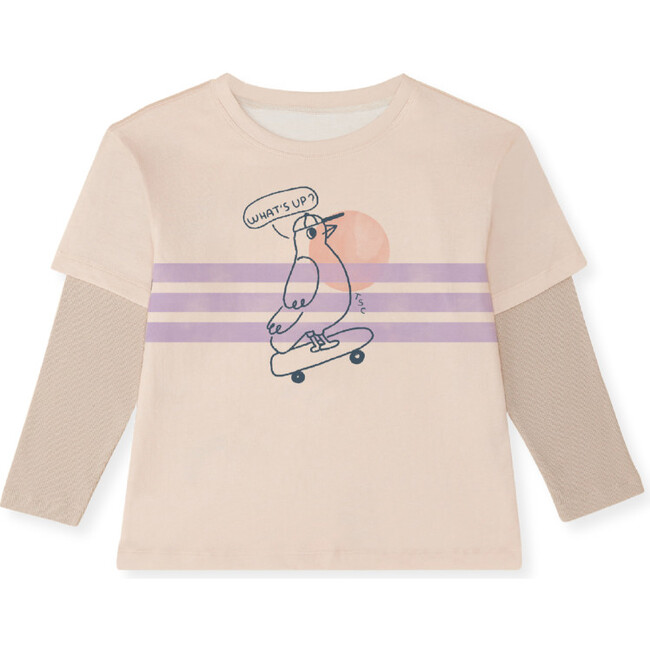 Organic Cotton Long Sleeve Skater Tee, Pink