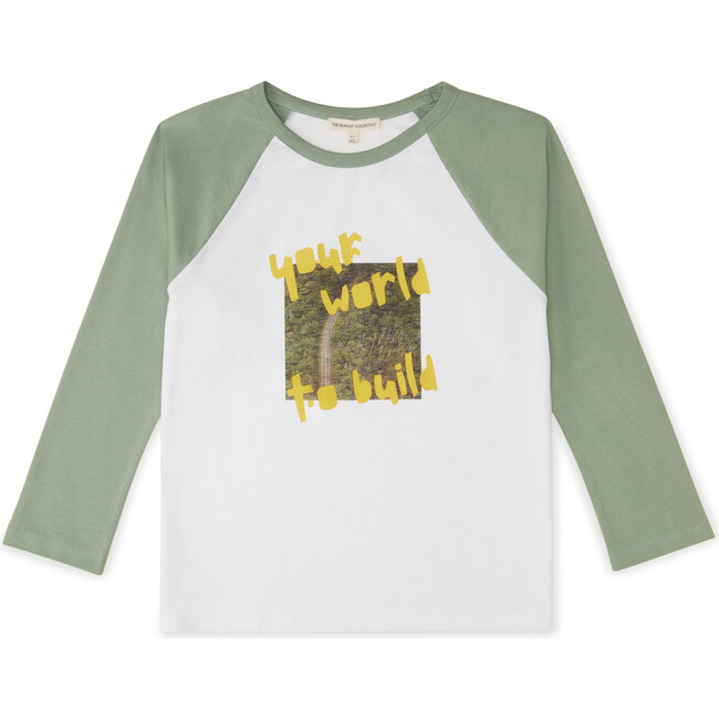 Organic Raglan Sleeve Baseball Tee, Green