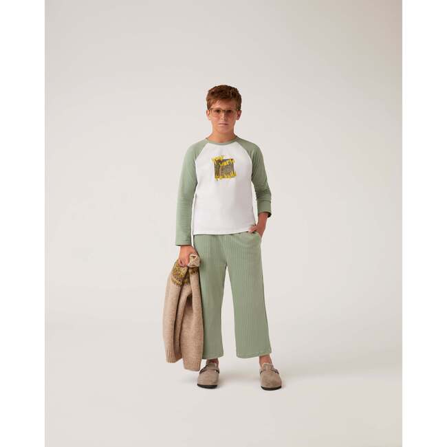 Organic Raglan Sleeve Baseball Tee, Green