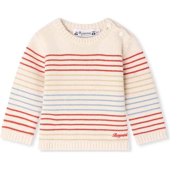 BONPOINT Aleksi Baby Pullover, Ra Ecru