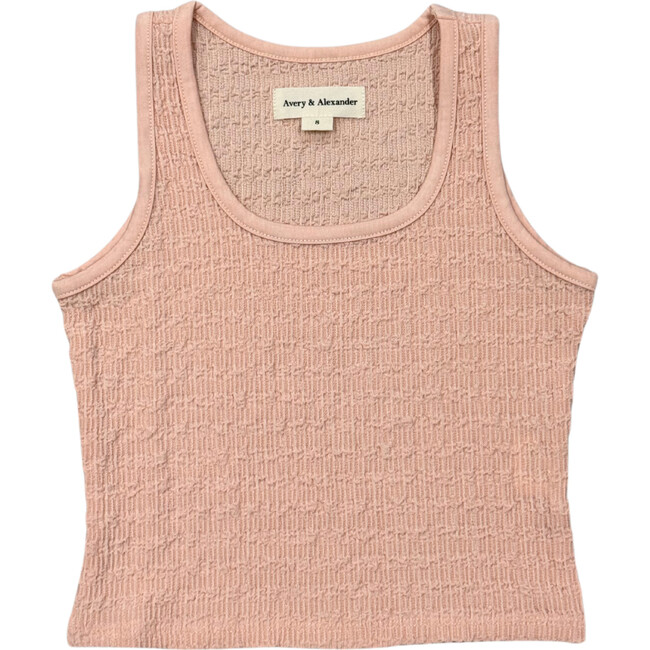 Textured Square Neck Tank Rose Cloud