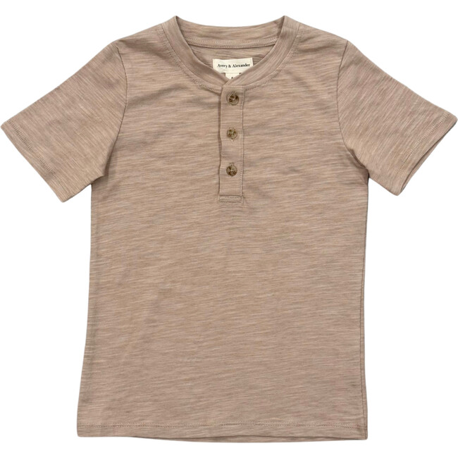 Short Sleeve Henley Shirt Taupe