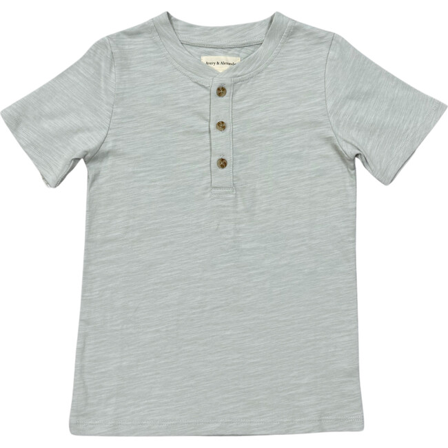 Short Sleeve Henley Shirt Sky Blue