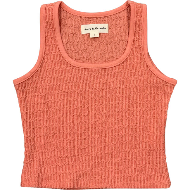Textured Square Neck Tank Coral
