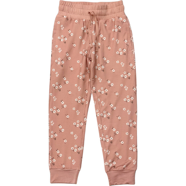 Girl's Terry Jogger Pink Mini Spaced Floral